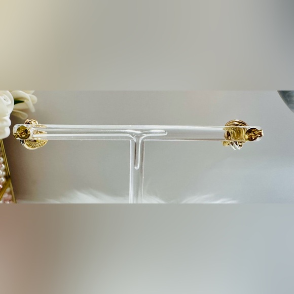 Tricolor Knot Earrings. 💛 Real 18(18k) Karat Solid Gold Jewelry - Picture 6 of 14